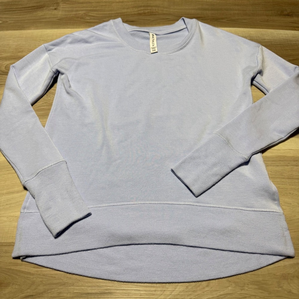 Athleta Coaster Luxe Sweatshirt Womens XXS Blue Crewneck‎ Thumbhole 870422 SP21
